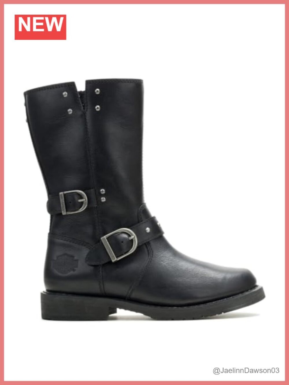 Harley-Davidson Addie Leather Motorcycle Ankle Boots Goodyear Welt Zip